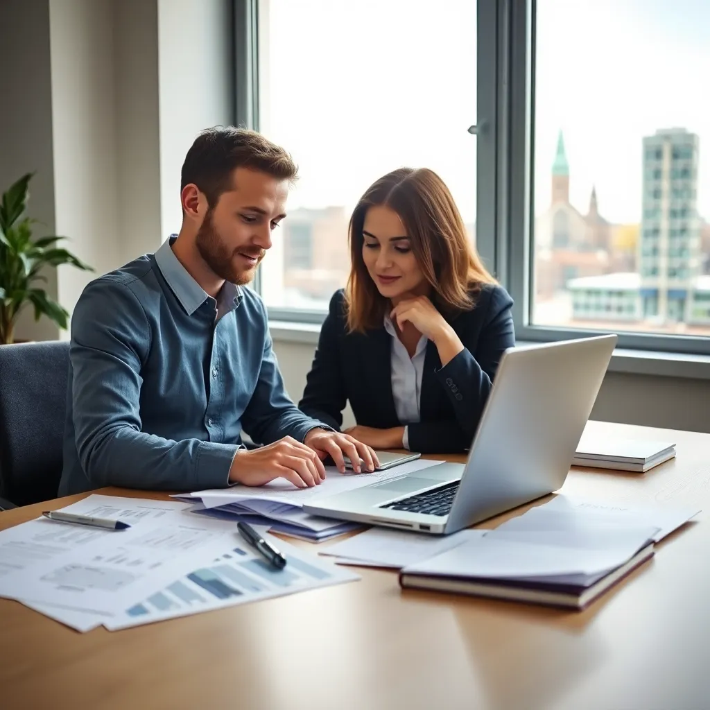 Jonge professional maakt aantekeningen over financiële doelen