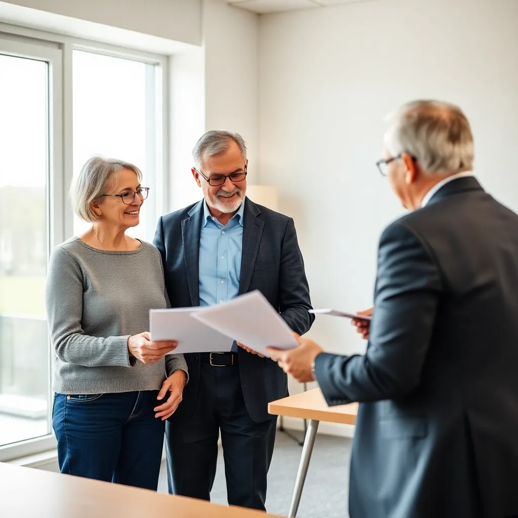 Ouder stel dat pensioenplanning doet met financieel adviseur