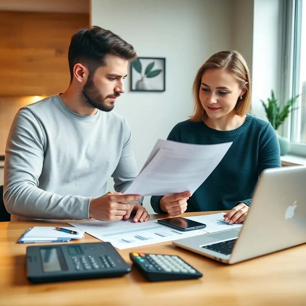 Jonge vrouw bespreekt hypotheekmogelijkheden met financieel adviseur