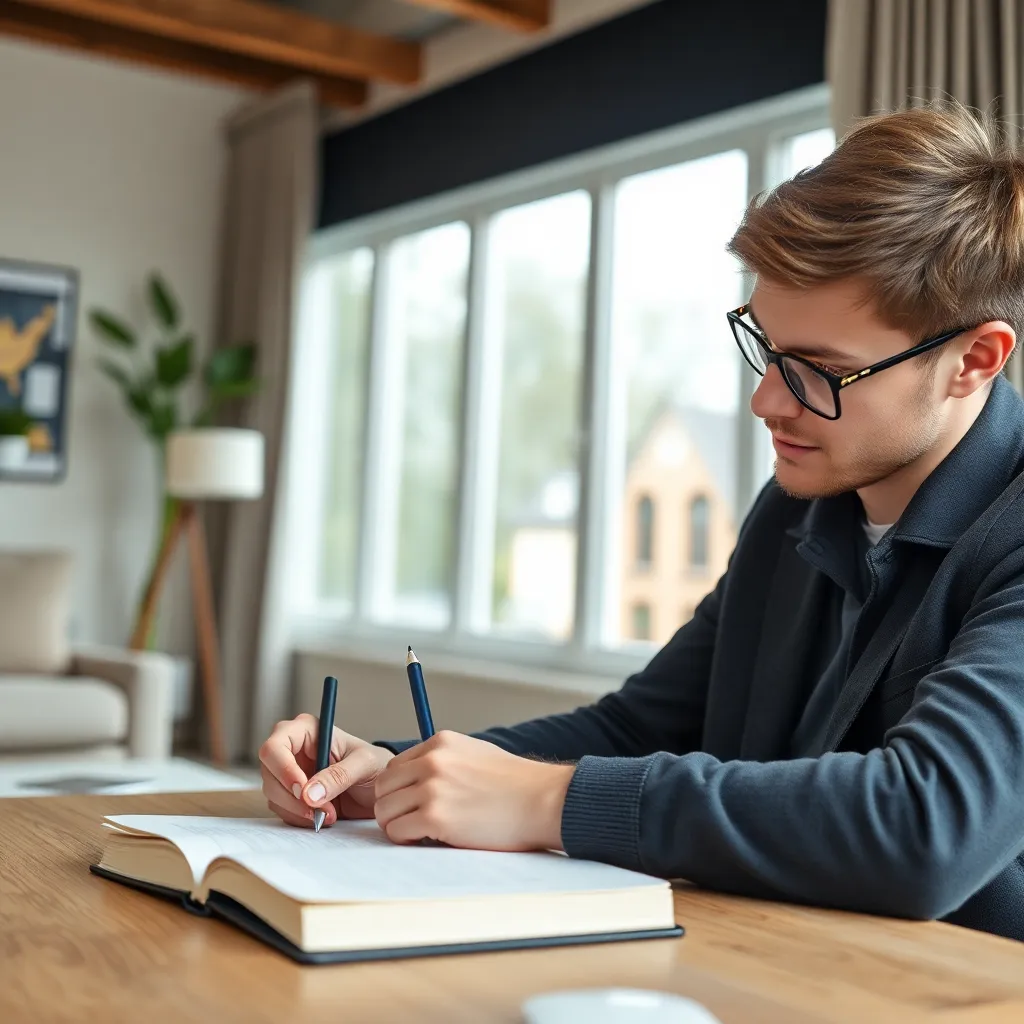Persoon die financiële planning doet aan bureau met laptop en notities